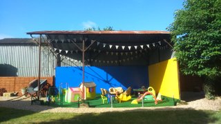 Le Hangar - covered play area for our youngest guests