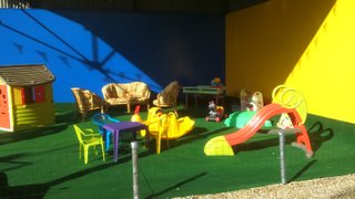 Le Hangar - covered play area for our youngest guests